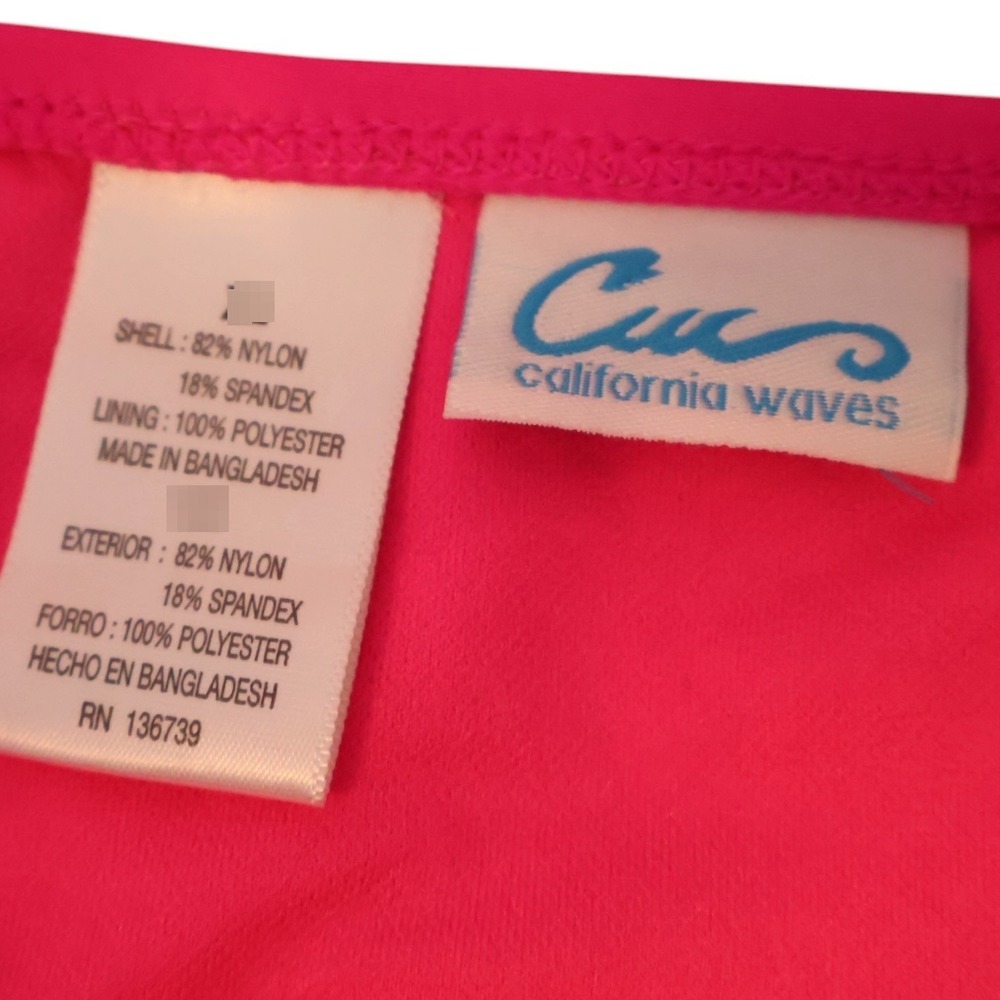 California Waves Solid Lattice Side Bikini Bottom L Raspberry Pink NWT - Picture 4 of 6